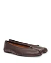 Maison Margiela New Round Toe Ballerina With Stitch Detailing In Brown