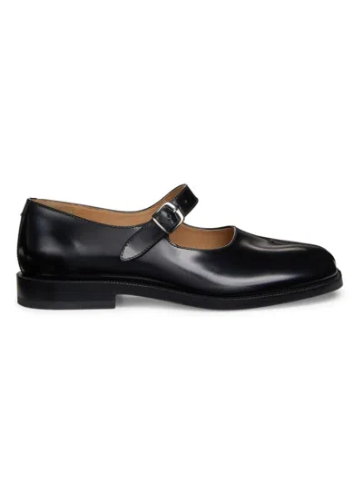 Maison Margiela Mary Jane Mini Heel Shoes With Buckle Strap In Black
