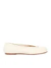 Maison Margiela 'tabi' White Ballerina Flats With Split-toe In Nappa Leather Woman  In White