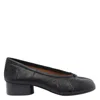 Maison Margiela Womens Black Tabi Ballerina Leather Heeled Shoes Eur 36 / 3 Uk In Black