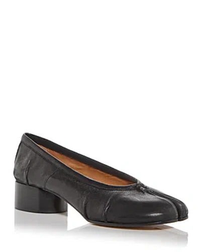 Maison Margiela Split-toe Design Black Lambskin Pumps With Calfskin Lining