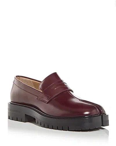 Maison Margiela Women's Tabi Penny Loafers In Bordeaux