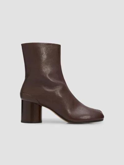 Maison Margiela Tabi Ankle Boots In Leather With 6cm Heel In Animal Print
