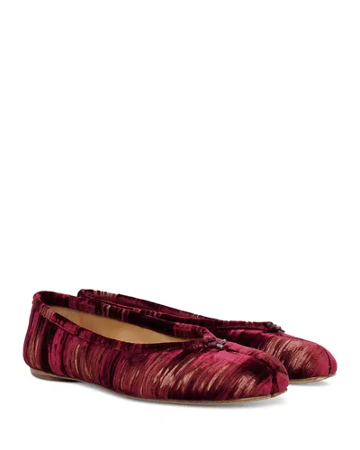 Maison Margiela Women's Tabi Velvet Ballet Flats In Multi