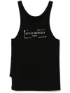 Maison Margiela Black Logo Tank Top In Black
