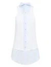 Maison Margiela Light Blue Cotton Sleeveless Shirt In Blue