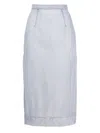 Maison Margiela Tulle Midi Skirt In Clear Blue