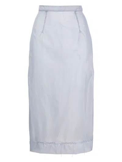 Maison Margiela Tulle Midi Skirt In Clear Blue
