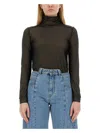 Maison Margiela Maison Martin Margiela Women Body Collo Alto Semitrasparente In Black