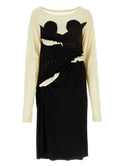 MAISON MARGIELA WOMEN'S TWO-TONE JERSEY DRESS | SIZE FR 38F | S51DD0013S23008 COLOR 967