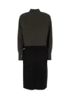 Maison Margiela Women Two-tone Poplin And Wool Shirt Dress