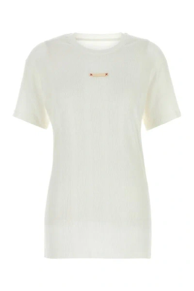 Maison Margiela Women White Cotton Blend T-shirt
