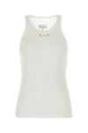 Maison Margiela Women White Cotton Blend Tank Top In White