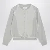 Maison Margiela Light Green Wool Cardigan In Gray