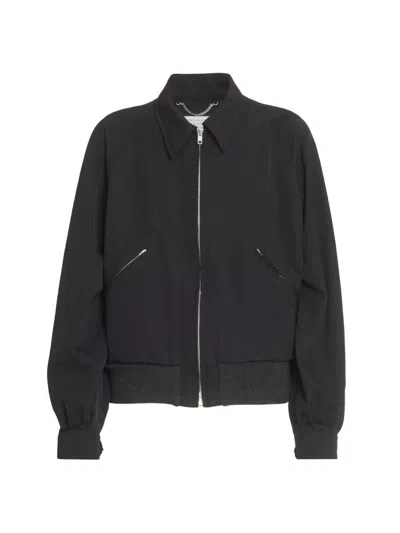 Maison Margiela Women's Wool Gabardine Zip Jacket In Black
