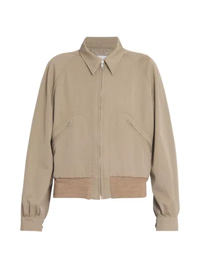 Maison Margiela Wool Jacket Zip Pockets Ribbed Hem Collar In Gray