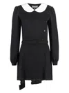 Maison Margiela Peter Pan-collar Wool Minidress In Black