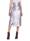 Maison Margiela Women's 'metallic Satin Midi Wrap Skirt With In Dark Lilac