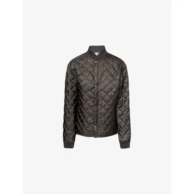 Maison Margiela Womens Anthracite Off White Quilted Shell Jacket In Brown