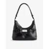Maison Margiela Black Nappa Leather Small Glam Slam Hobo Shoulder Bag In Black