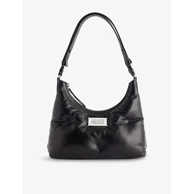 MAISON MARGIELA WOMENS BLACK GLAM SLAM HOBO SMALL LEATHER SHOULDER BAG