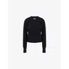 Maison Margiela Womens Black Round-neck Regular-fit Wool Jumper In Black