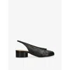 Maison Margiela Split-toe Leather Mules With Low Block Heel In Black