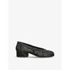 Maison Margiela Womens Black Tabi Ballerina Leather Heeled Shoes Eur 36 / 3 Uk In Black