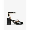 Maison Margiela Womens Tabi Split-toe Heeled Leather Courts Blac In Black