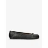 Maison Margiela Black Leather Tabi Ballerinas With Iconic Tabi Split-toe In Black
