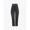 Maison Margiela High-waisted Black Denim Jeans With Relaxed Straight-leg Fit In Black Washed