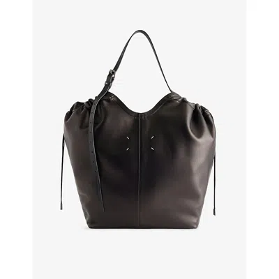 Maison Margiela Womens Black/black/black Medium Shopper Leather Shoulder Bag
