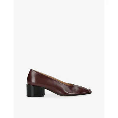 Maison Margiela Womens Piped 45 Leather Heeled Pumps Brown Eur 39 / 6 Uk