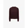 Maison Margiela Dropped Shoulder Burgundy Wool Sweater With Ribbed Details In Brown