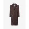 Maison Margiela Womens Dark Brown Relaxed-fit Notch-lapels Wool Coat In Brown