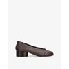 Maison Margiela Ballerina Shoes In Soft Textured Leather In Brown