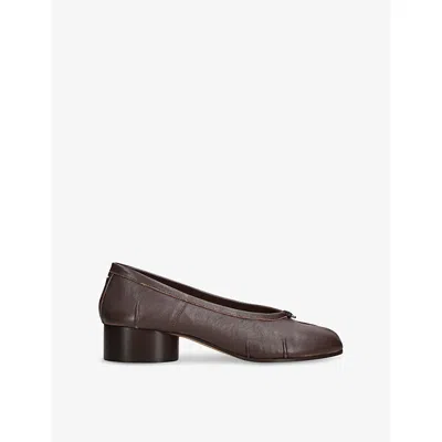 MAISON MARGIELA WOMENS MAISON MARGIELA TABI BALLERINA LEATHER HEELED PUMPS