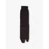 Maison Margiela Womens Dark Brown Tabi Wool-blend Bootleg Socks