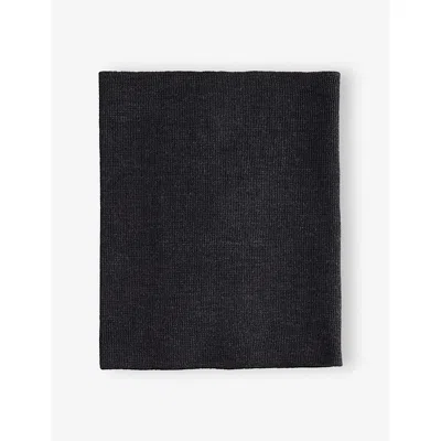 Maison Margiela Womens Dark Grey Knitted Four-stitch Wool Scarf