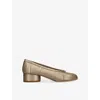 Maison Margiela Womens Gold Comb Tabi Ballerina 30 Metallic-leather Pumps Eur 40 / 7 Uk In Multi