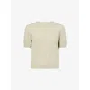 Maison Margiela Womens Green Crewneck Short-sleeve Virgin-wool Jumper Xs In Neutral