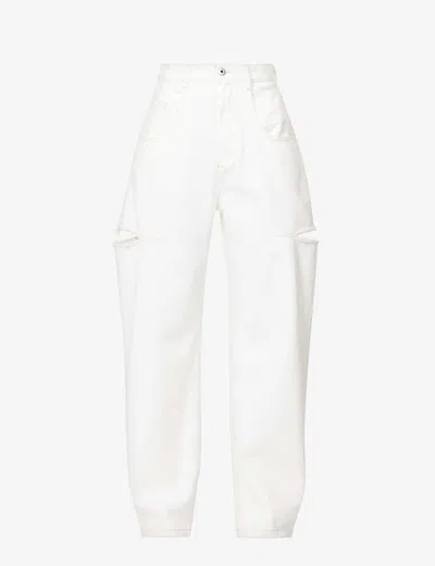 Maison Margiela Denim Jeans With Slash Details Woman White