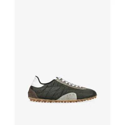 Maison Margiela Womens Khaki Sprinters Leather And Suede-trimmed Nylon Trainers Eur 38/5 Uk In Brown