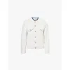 Maison Margiela Bianchetto Hand-painted Collarless Denim Jacket In White Paint