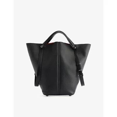 Maison Margiela Womens Black/black/orange Dress-age Medium Leather Tote Bag