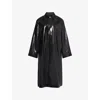 Maison Margiela Womens Black Pointed-collar Foil-printed Trench Coat In Black
