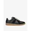 Maison Margiela Two-tone Leather And Suede Replica Sneakers In Black