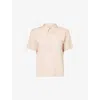 Maison Margiela Womens Umber Short-sleeve Logo-embroidered Stretch-woven Polo Shirt In Neutral
