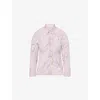 Maison Margiela Womens Red Stripe Stripe-print Layered-tulle Cotton Shirt In Pink
