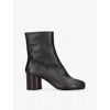 Maison Margiela Tabi High Heels Ankle Boots In Black Leather In Black